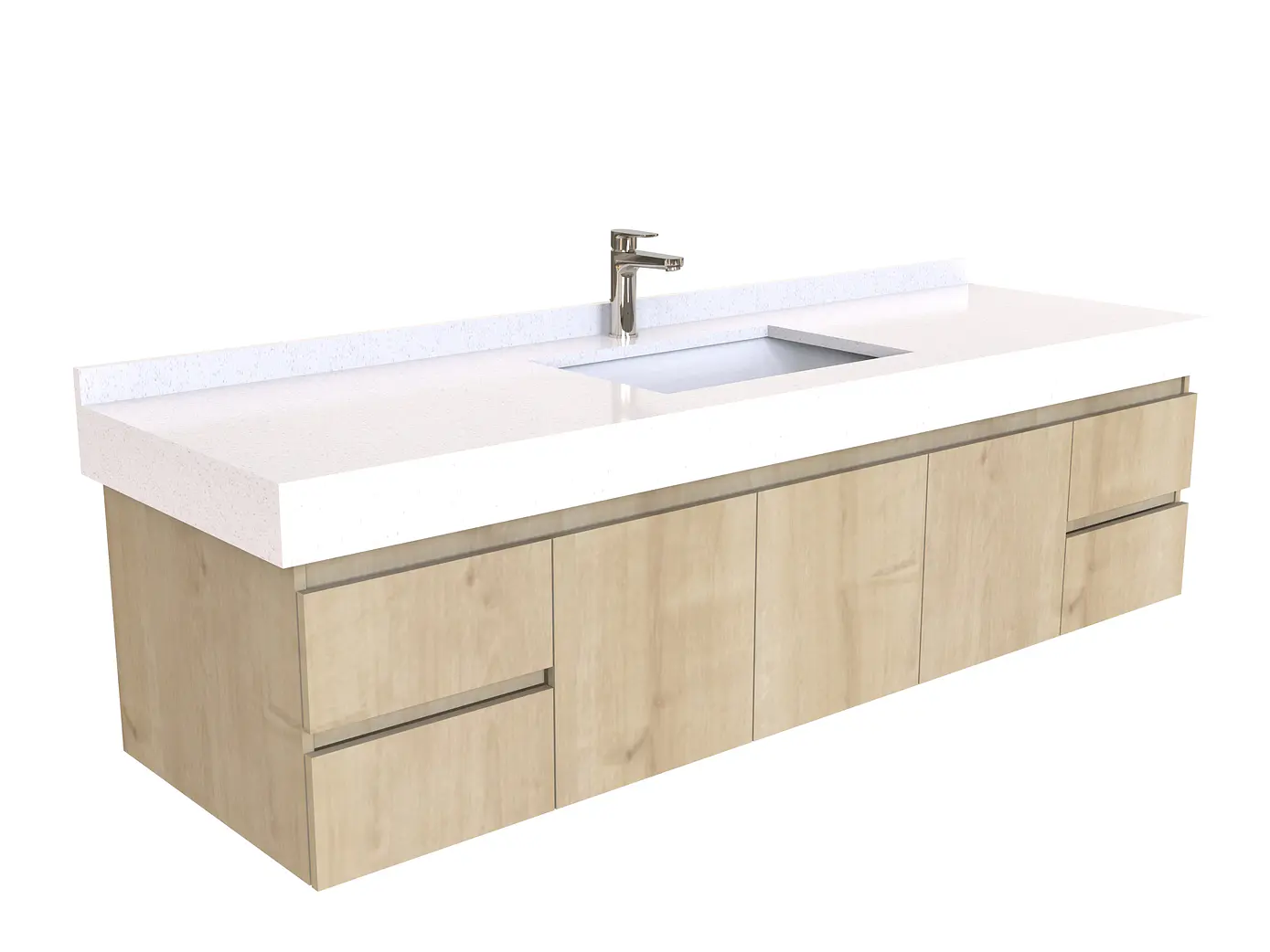 Mueble Vanitorio aereo simple de 185 cm M2-1850 / Rustico / pedido especial 1