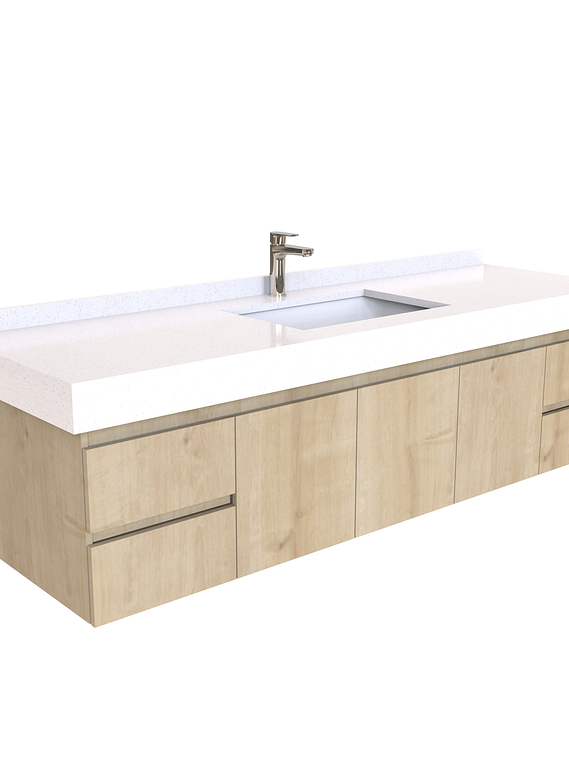 Mueble Vanitorio aereo simple de 185 cm M2-1850 / Rustico / pedido especial 1