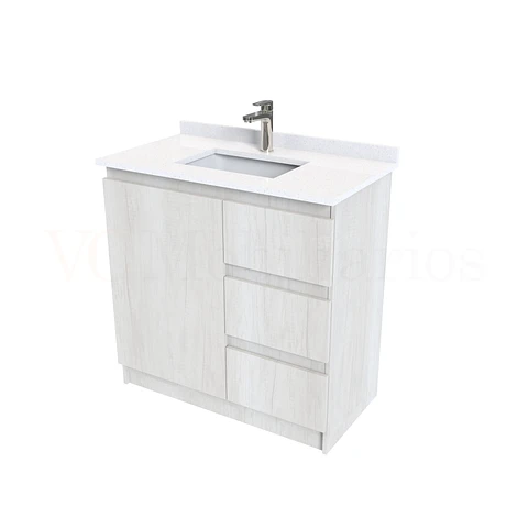 Mueble vanitorio al piso de 80 cm con cubierta de cuarzo M2-838 / Toscana