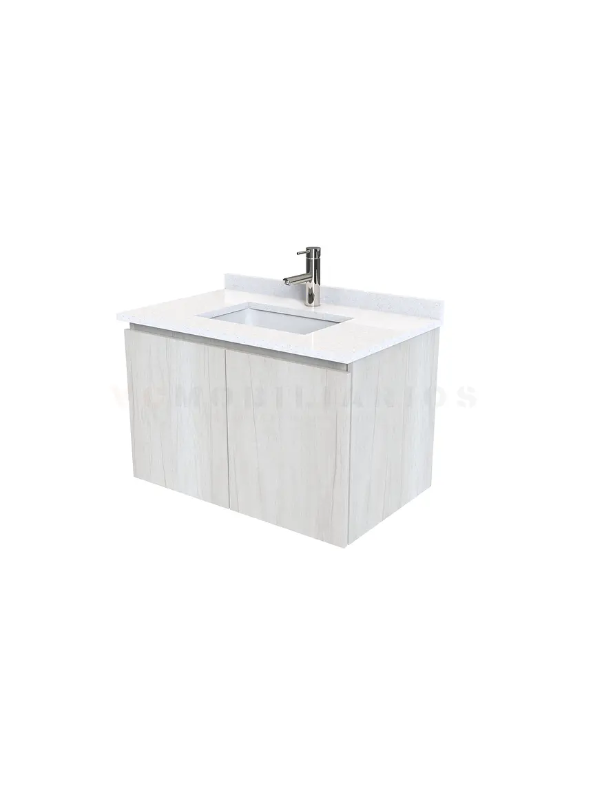 Mueble vanitorio aereo de 80 cm con cubierta de cuarzo / M0-838-A / Toscana 1