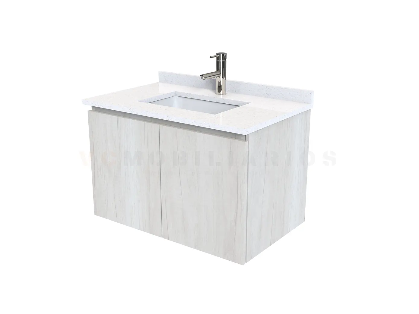 Mueble vanitorio aereo de 80 cm con cubierta de cuarzo / M0-838-A / Toscana 1