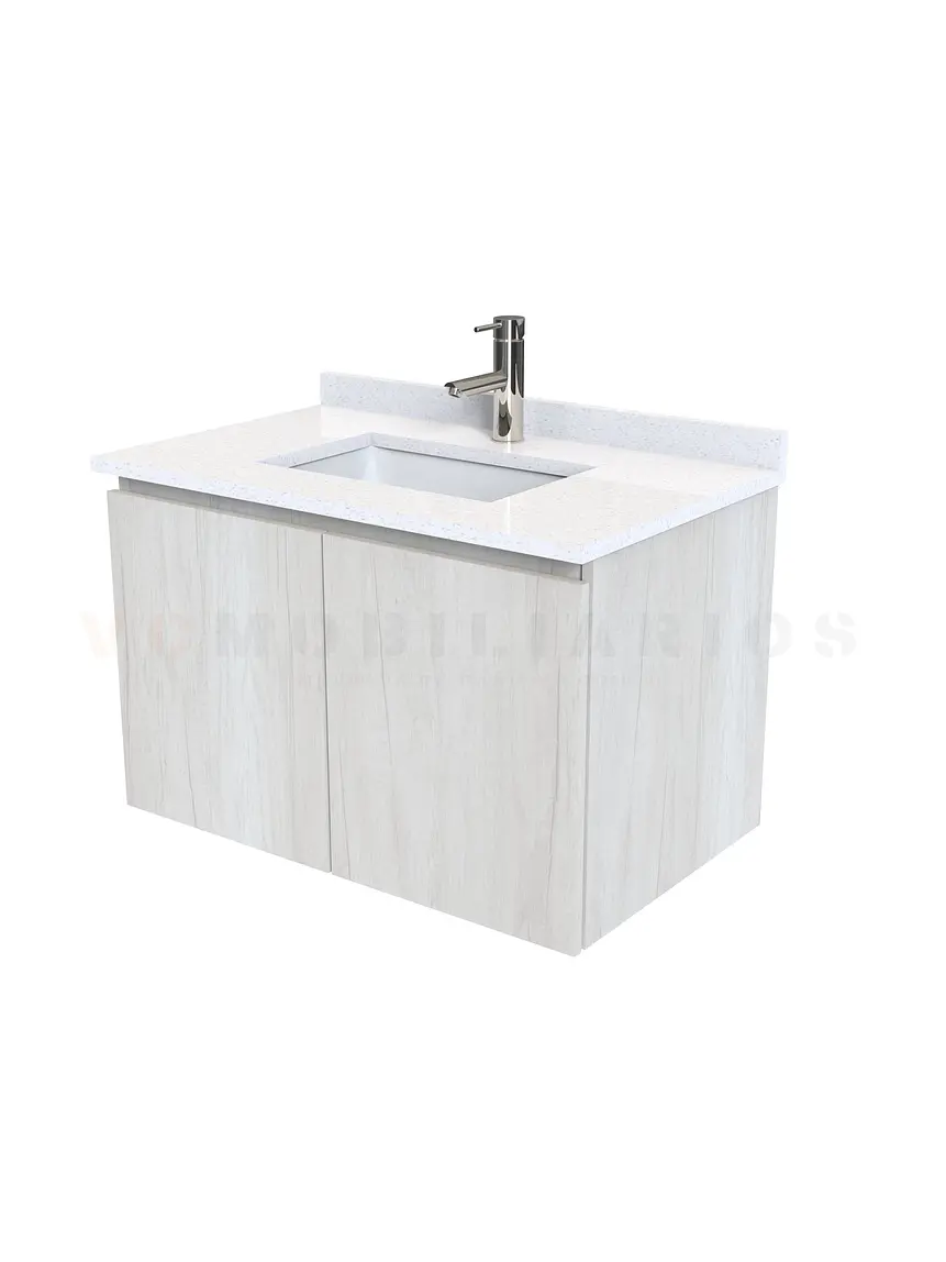 Mueble vanitorio aereo de 80 cm con cubierta de cuarzo / M0-838-A / Toscana 1