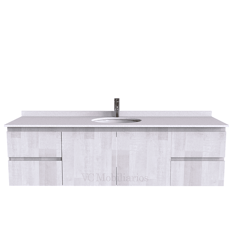 Mueble Vanitorio aereo simple de 190 cm M2-1908 / Legno