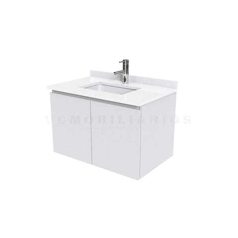 Mueble vanitorio aereo de 80 cm con cubierta de cuarzo / M0-838-A / Giorno