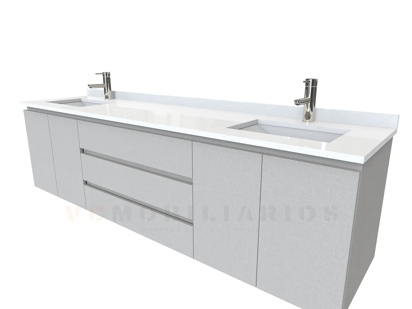 Mueble vanitorio Doble Aéreo  de 190 cm /  M2-1928 -DA / Giorno 1