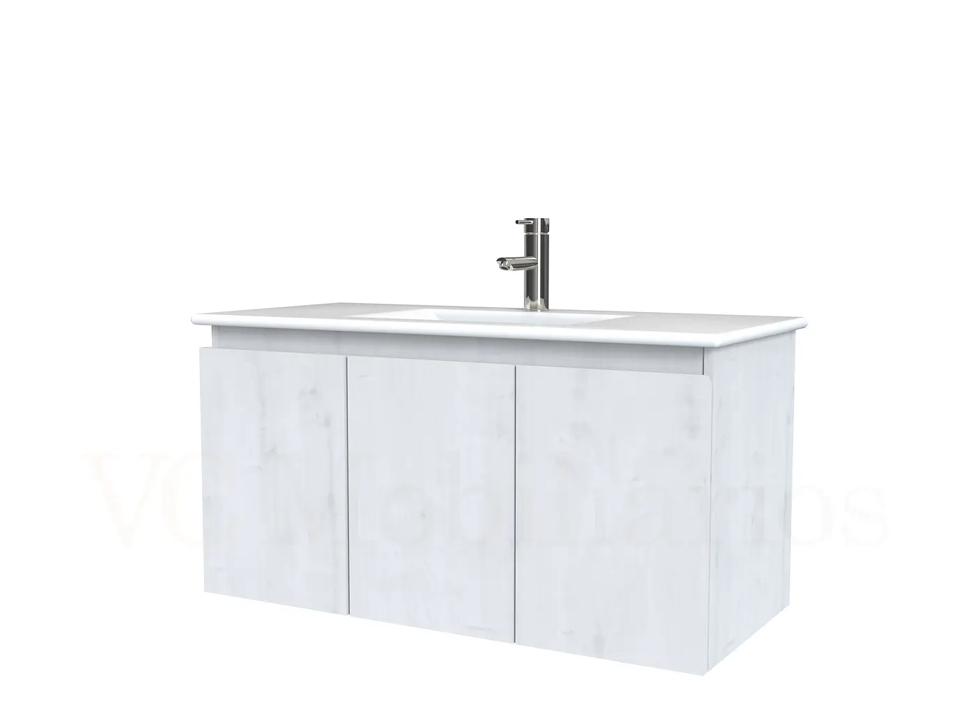 Mueble vanitorio aereo con cubierta de loza de 90 cm  /  M0-901-A / Alaska 1