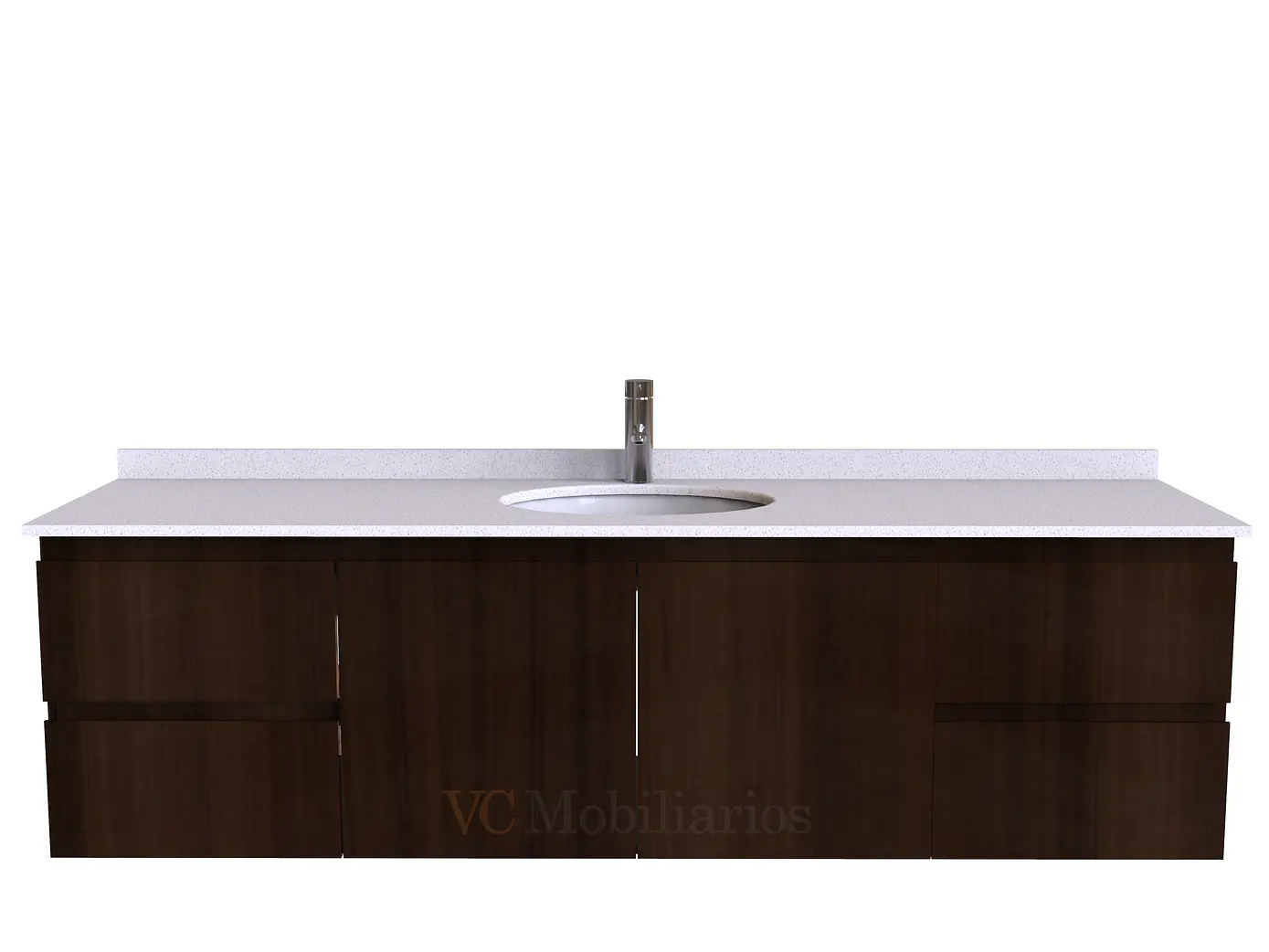 Mueble Vanitorio aereo simple de 170 cm M2-1708 / Chocolate 1