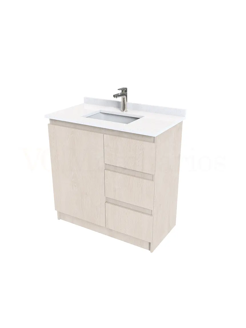 Mueble vanitorio al piso de 80 cm con cubierta de cuarzo M2-838 / Provenzal 2