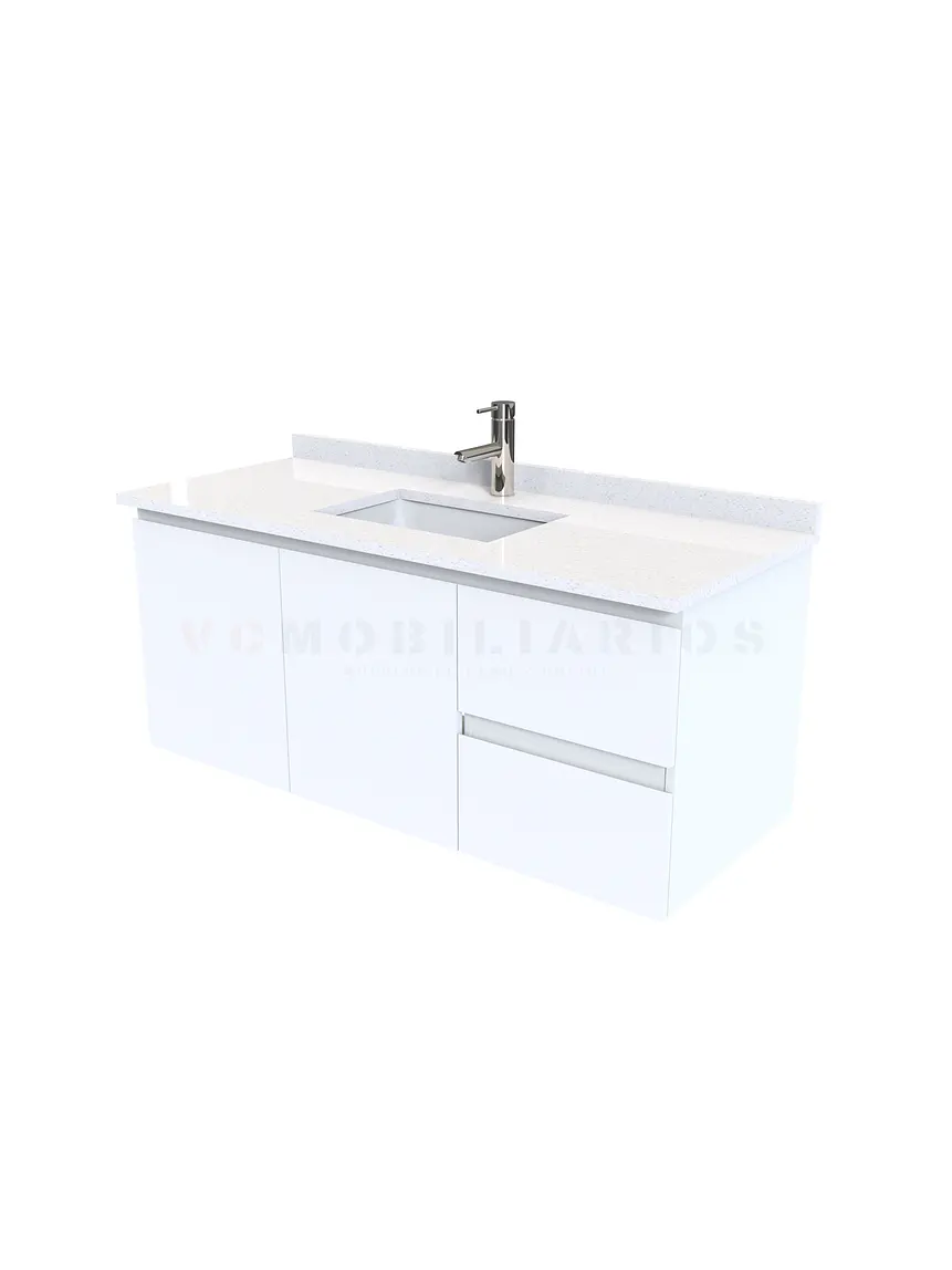Mueble vanitorio aereo simple de 130cm  M2-1338-A / Blanco 1