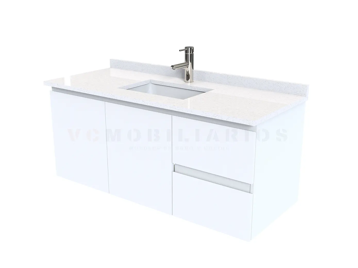 Mueble vanitorio aereo simple de 130cm  M2-1338-A / Blanco 1