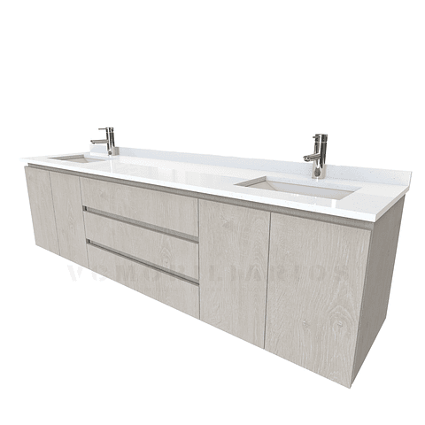 Mueble vanitorio Doble Aéreo  de 190 cm /  M2-1928 -DA / Provenzal