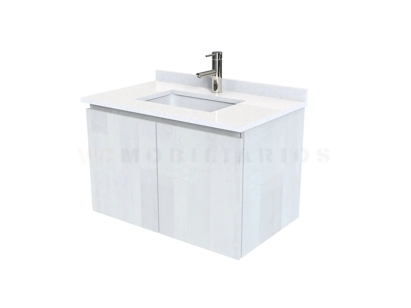 Mueble vanitorio aereo de 80 cm con cubierta de cuarzo / M0-838-A / Legno 1