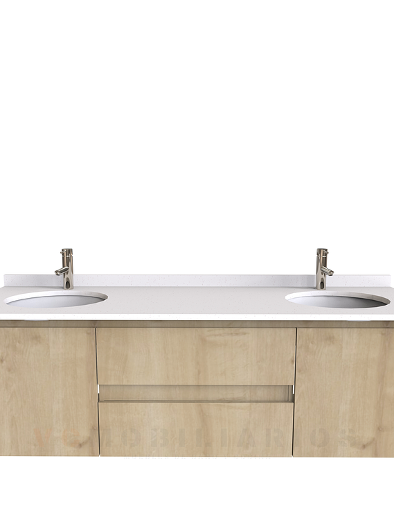 Mueble vanitorio Doble Aéreo  de 170 cm /  M2-1723 -DA / Rustico 1