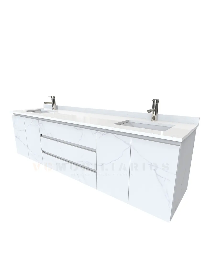 Mueble vanitorio Doble Aéreo  de 190 cm /  M2-1928 -DA / Marmara 1