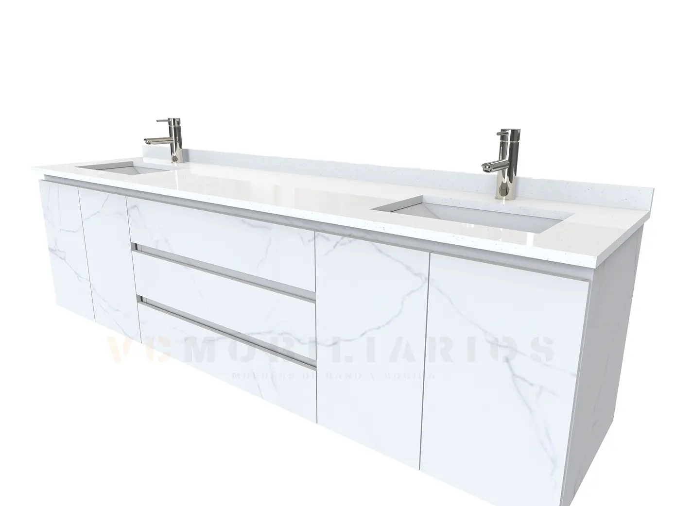 Mueble vanitorio Doble Aéreo  de 190 cm /  M2-1928 -DA / Marmara 1