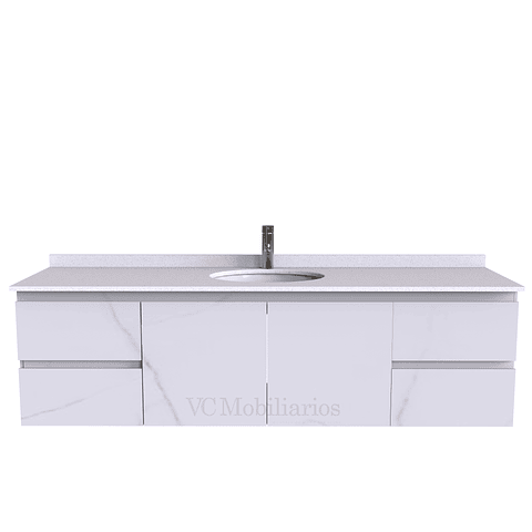 Mueble Vanitorio aereo simple de 170 cm M2-1708 / Marmara