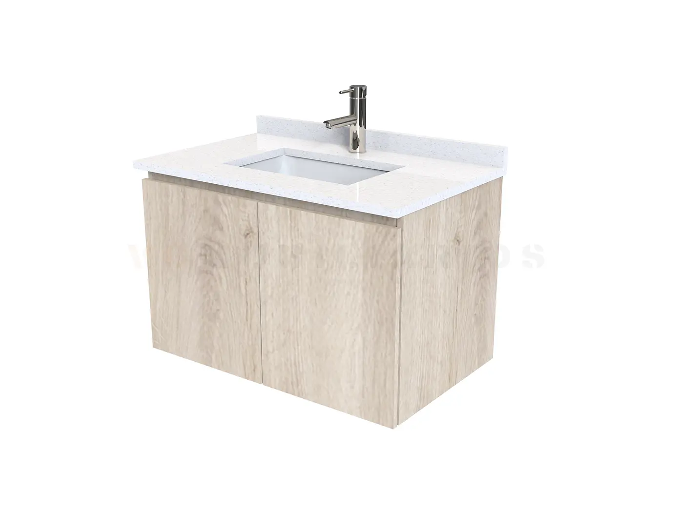 Mueble vanitorio aereo de 80 cm con cubierta de cuarzo / M0-838-A / Jerez 1