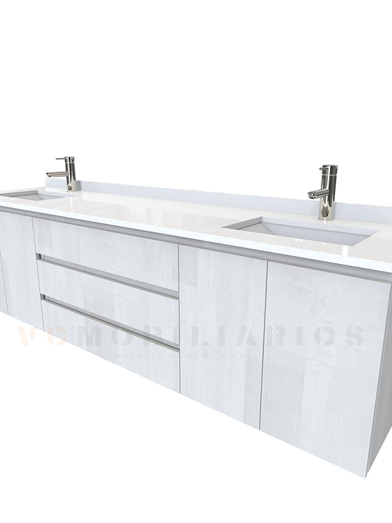 Mueble vanitorio Doble Aéreo  de 190 cm /  M2-1928 -DA / Legno 1