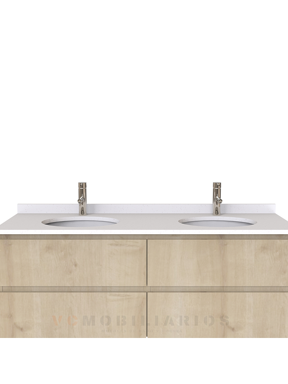 Mueble vanitorio Doble Aéreo  de 140 cm /  M5-1423 -DA / Rustico 1