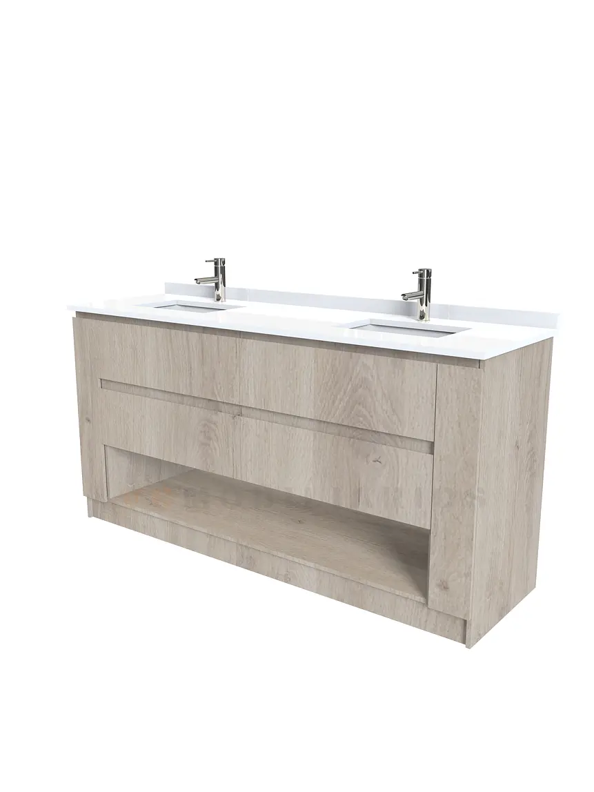 Mueble Vanitorio doble al piso de 177cm ME-17708-D con cubierta de cuarzo / Jerez 1