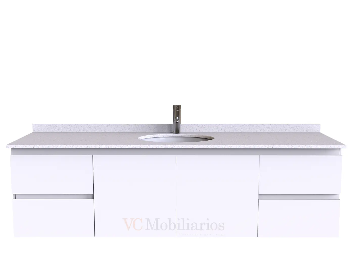Mueble Vanitorio aereo simple de 170 cm M2-1708 / Blanco 1