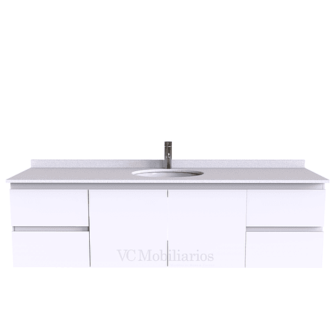 Mueble Vanitorio aereo simple de 170 cm M2-1708 / Blanco