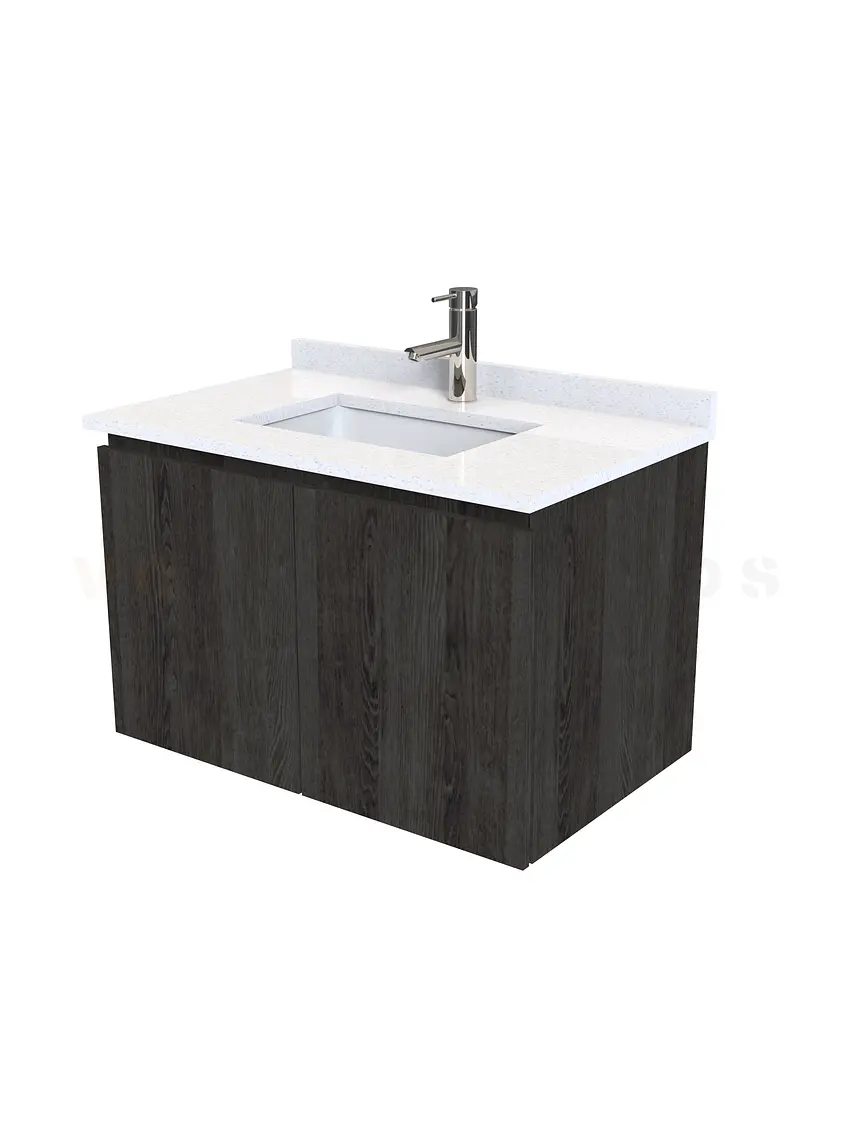 Mueble vanitorio aereo de 80 cm con cubierta de cuarzo / M0-838-A / Espresso 1