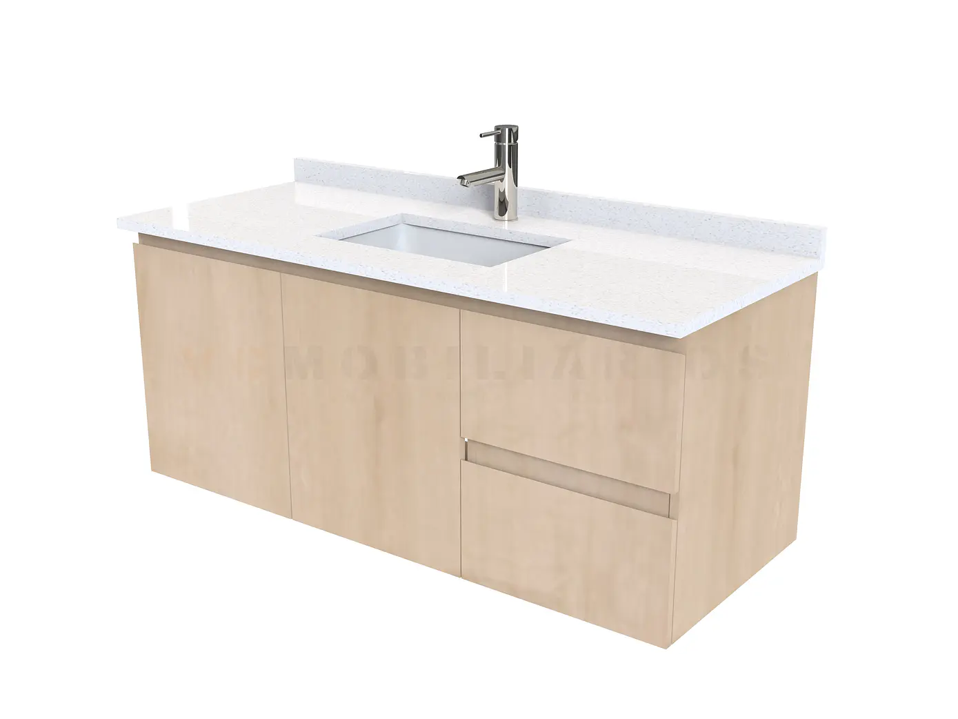 Mueble vanitorio aereo simple de 120cm  M2-1238-A / Rustico 1