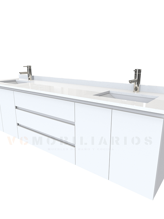 Mueble vanitorio Doble Aéreo  de 190 cm /  M2-1928 -DA / Blanco 1