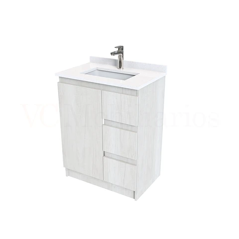 Mueble vanitorio al piso de 70 cm con cubierta de cuarzo M2-738 / Toscana