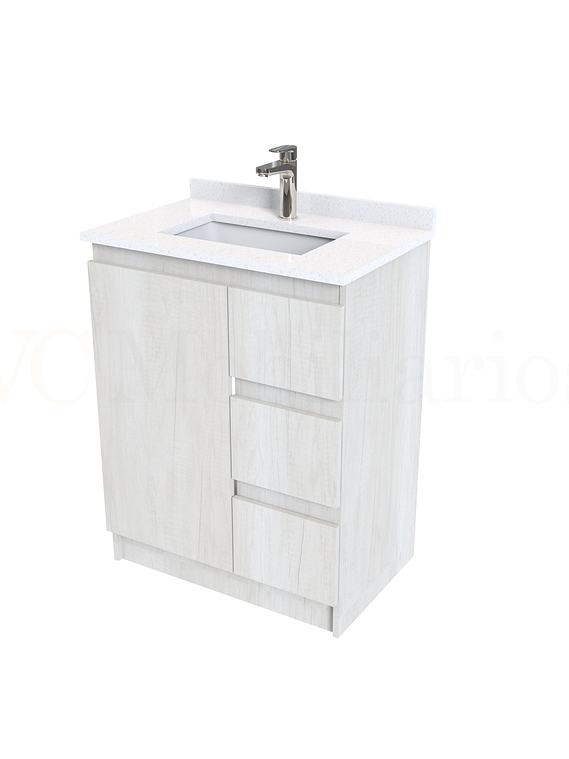 Mueble vanitorio al piso de 70 cm con cubierta de cuarzo M2-738 / Toscana 1