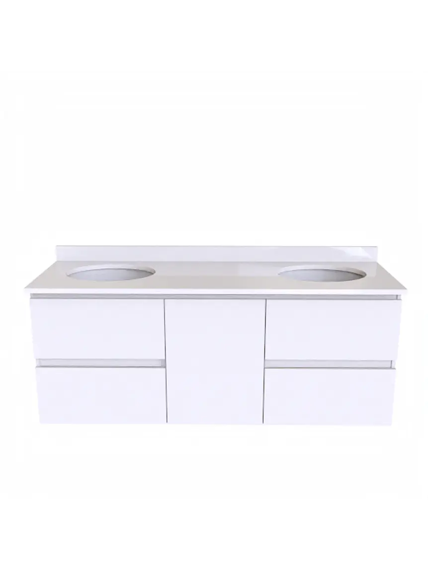 Mueble vanitorio Doble Aéreo  de 150 cm /  M2-1523 -DA / Blanco - especial 1
