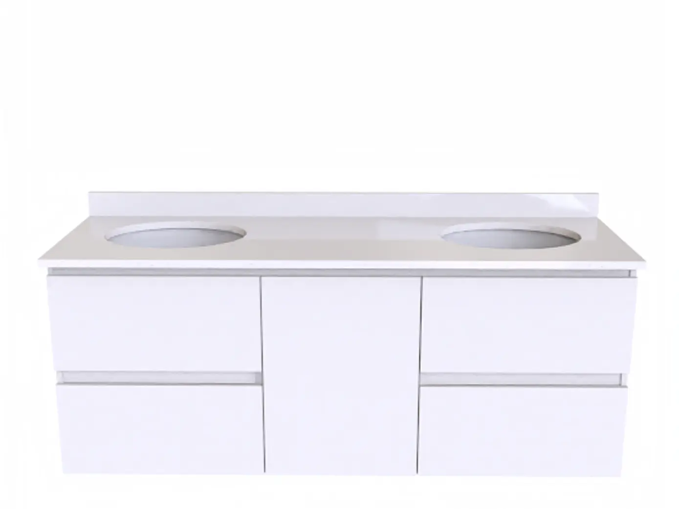 Mueble vanitorio Doble Aéreo  de 150 cm /  M2-1523 -DA / Blanco - especial 1