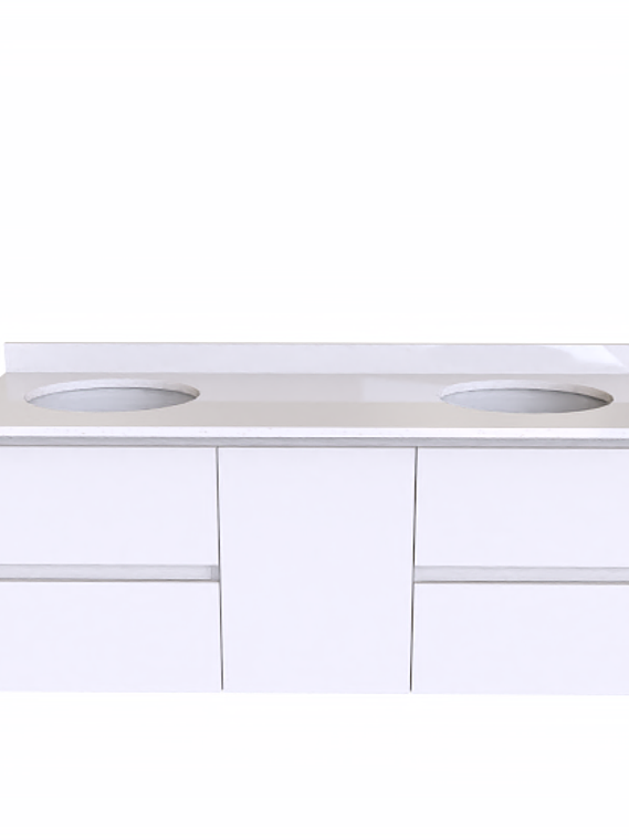 Mueble vanitorio Doble Aéreo  de 150 cm /  M2-1523 -DA / Blanco - especial 1