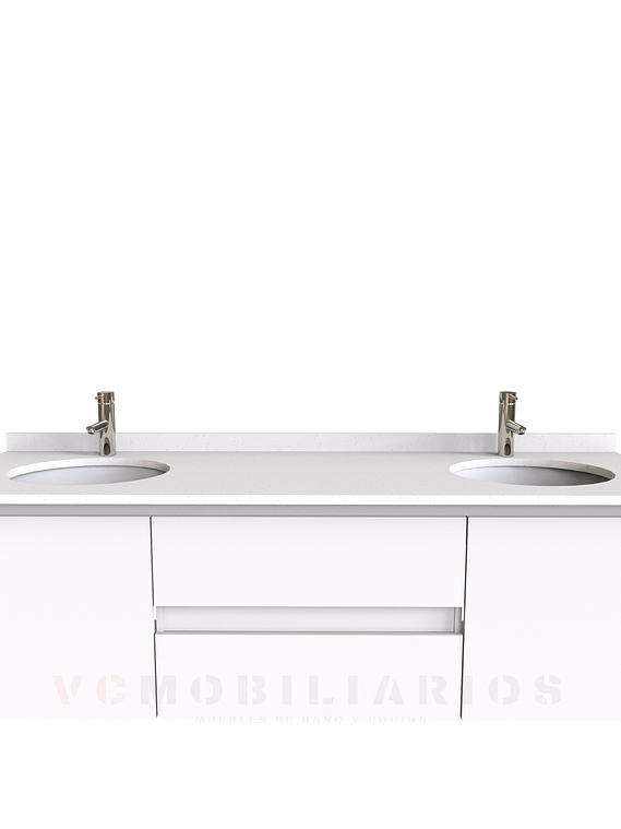 Mueble vanitorio Doble Aéreo  de 170 cm /  M2-1723 -DA / Blanco 1