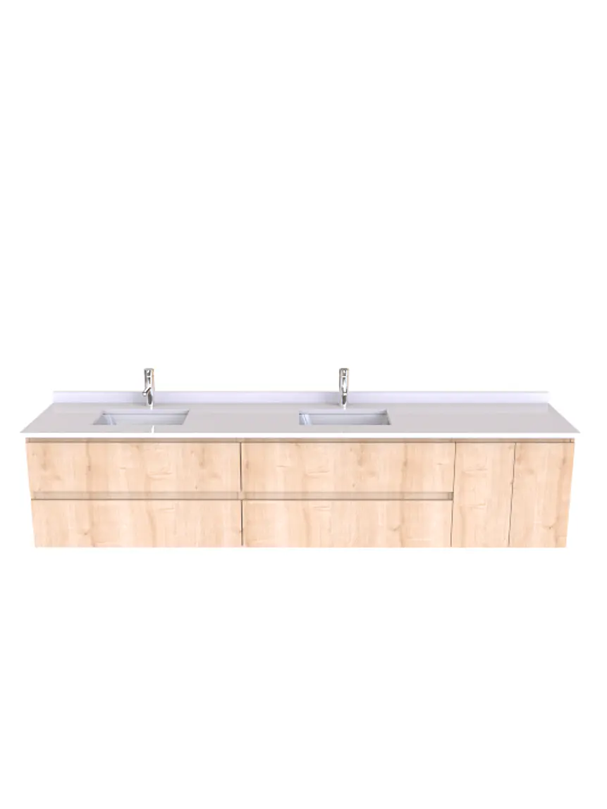 Mueble Vanitorio aereo de 230cm M2-2338-A con cubierta de cuarzo / Rustico 1