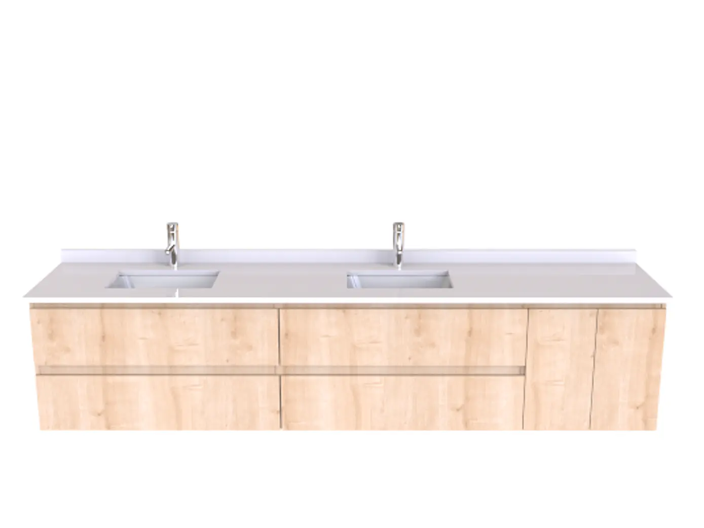 Mueble Vanitorio aereo de 230cm M2-2338-A con cubierta de cuarzo / Rustico 1