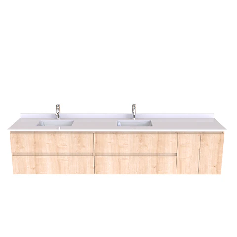 Mueble Vanitorio aereo de 230cm M2-2338-A con cubierta de cuarzo / Rustico