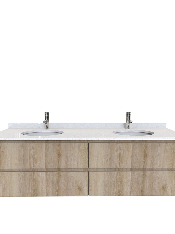 Mueble vanitorio Doble Aéreo  de 150 cm con cubierta de cuarzo /  M4-1533 -DA /  Cava 1