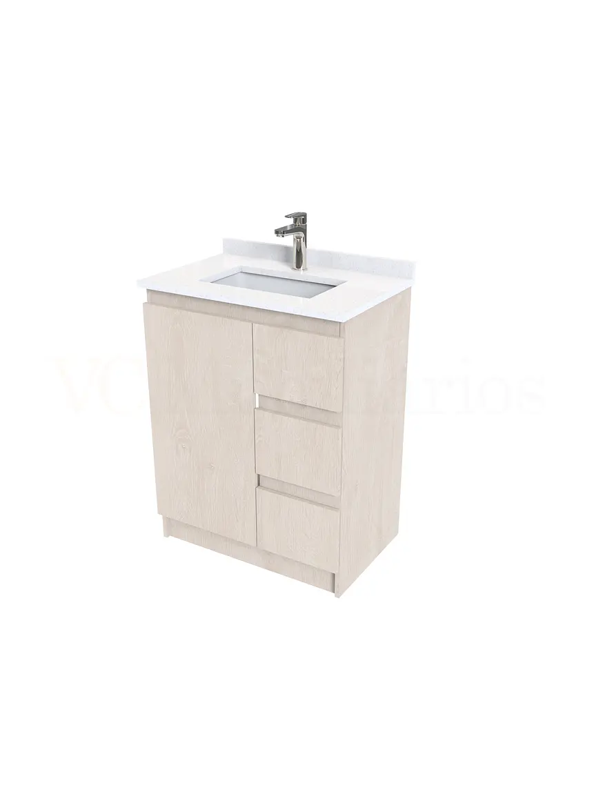 Mueble vanitorio al piso de 70 cm con cubierta de cuarzo M2-738 / Provenzal 1