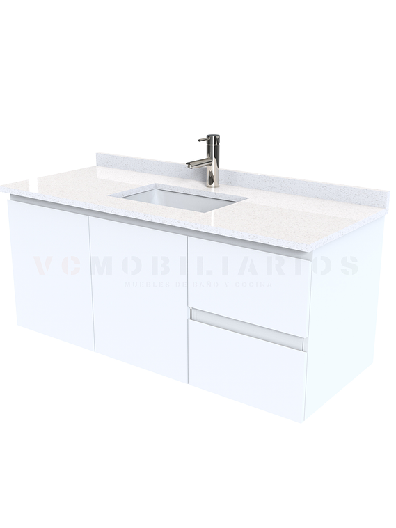 Mueble vanitorio aereo simple de 120cm  M2-1238-A / Blanco 1