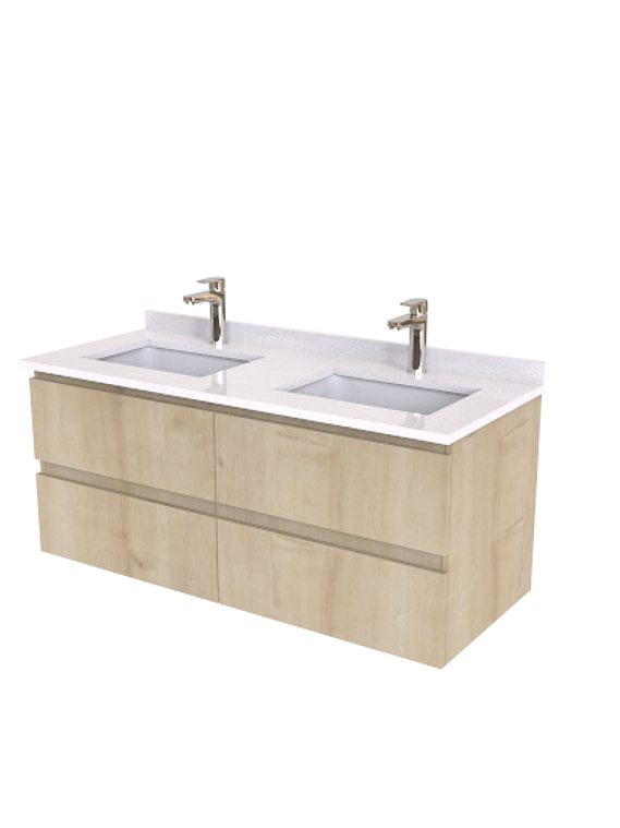 Mueble vanitorio Doble Aéreo  de 120 cm /  M4-1223 -DA / Rustico 1