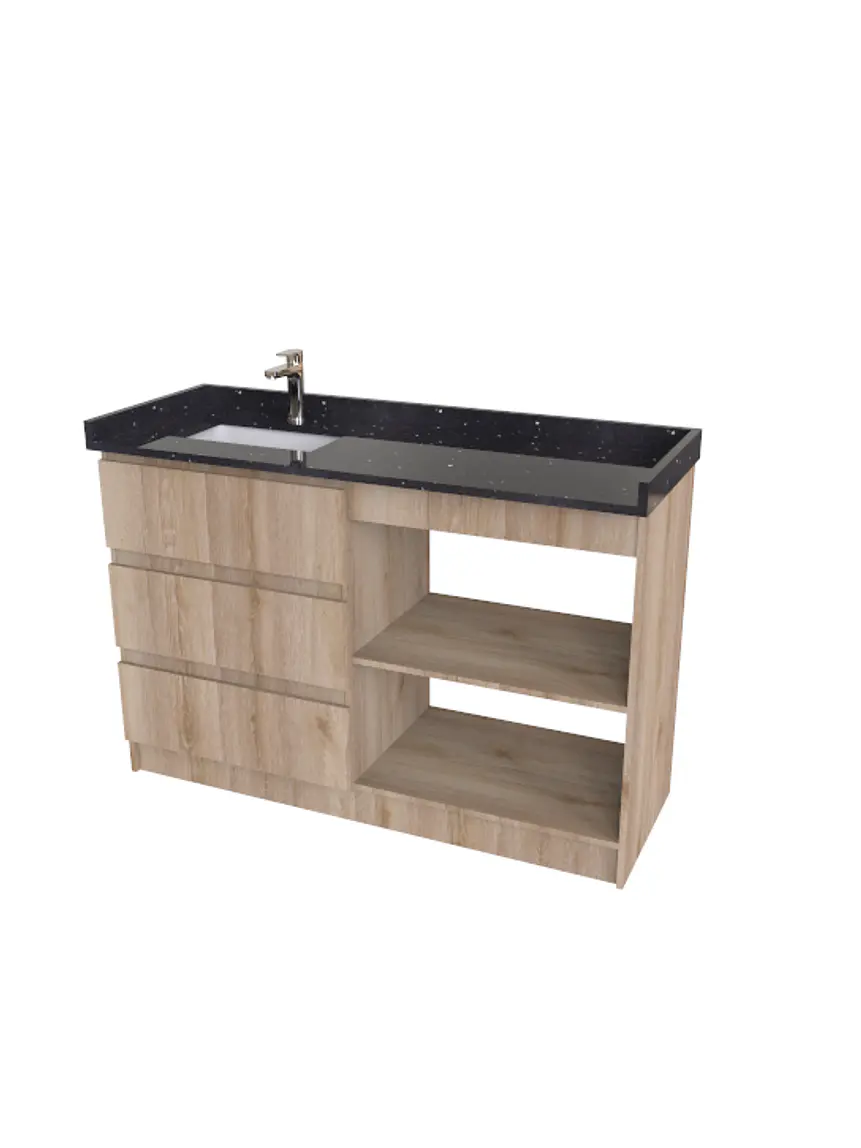 Mueble Vanitorio al piso simple de  1350 cm M3-1350- / cava 1