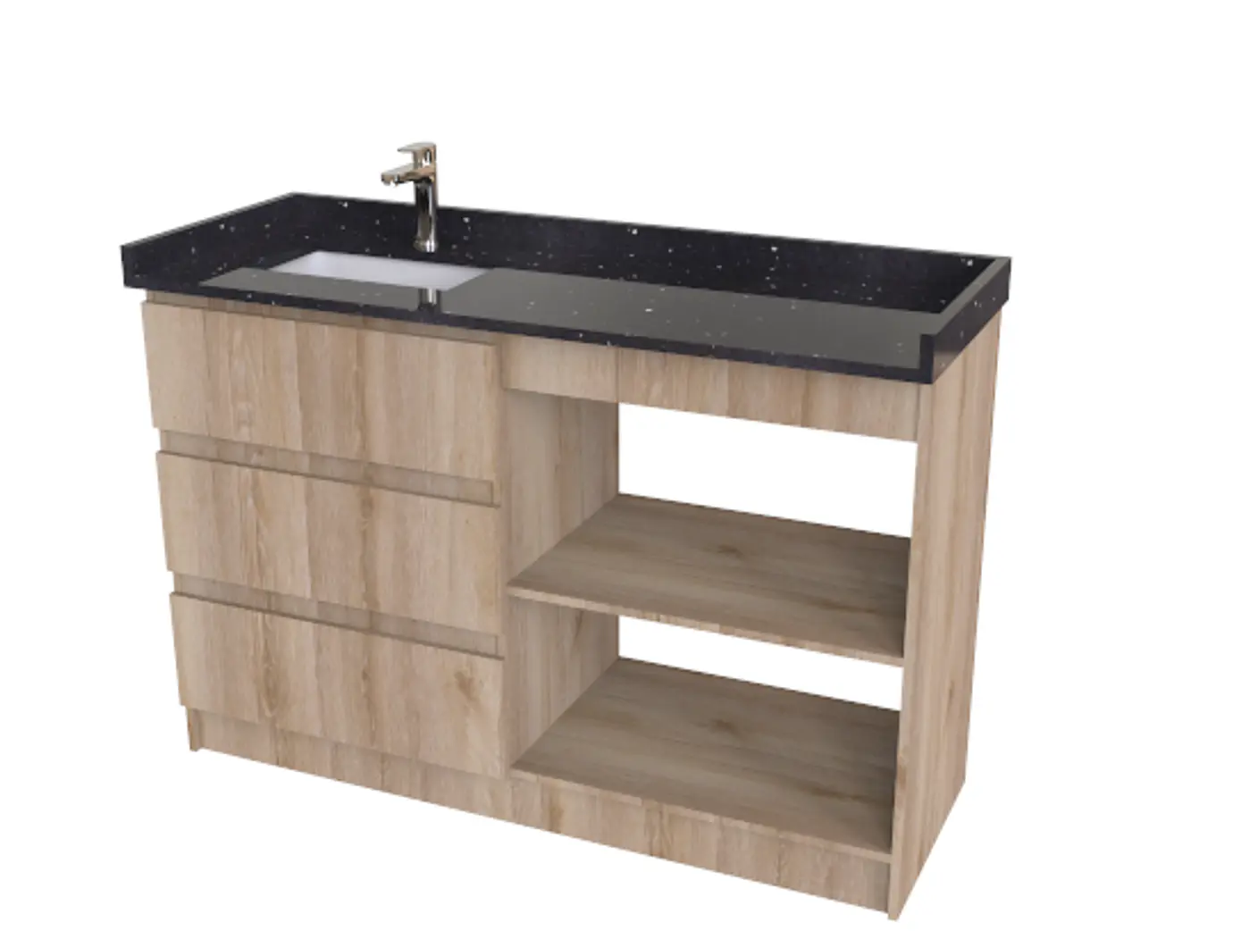 Mueble Vanitorio al piso simple de  1350 cm M3-1350- / cava 1