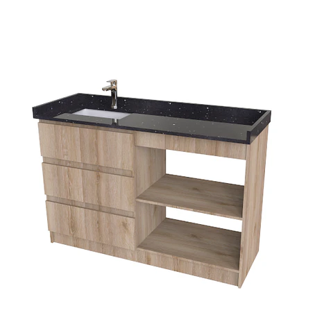 Mueble Vanitorio al piso simple de  1350 cm M3-1350- / cava