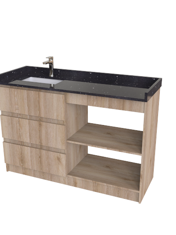 Mueble Vanitorio al piso simple de  1350 cm M3-1350- / cava 1