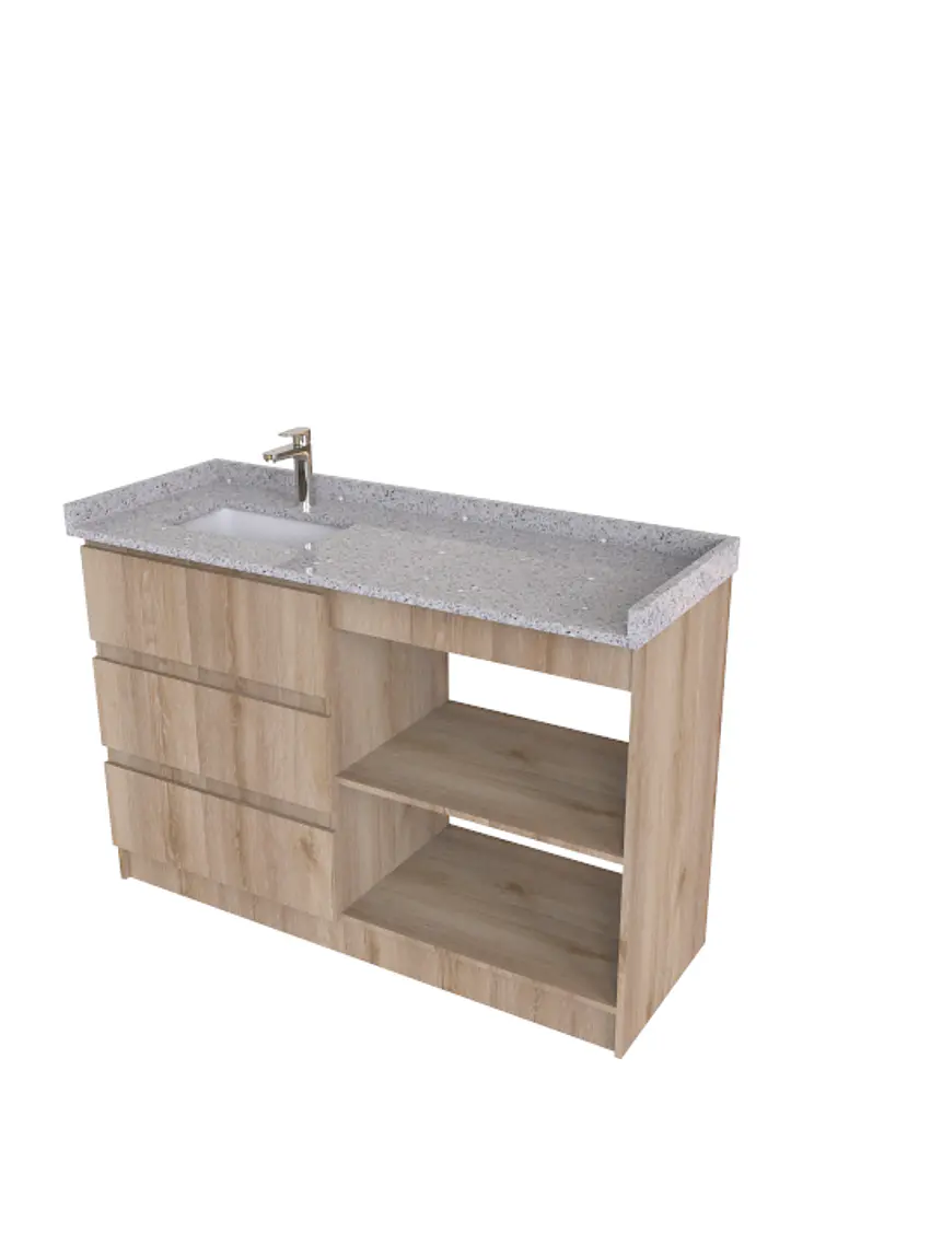 Mueble Vanitorio al piso simple de  1350 cm M3-1390- / cava 1