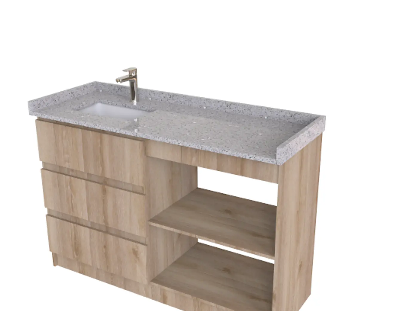 Mueble Vanitorio al piso simple de  1350 cm M3-1390- / cava 1