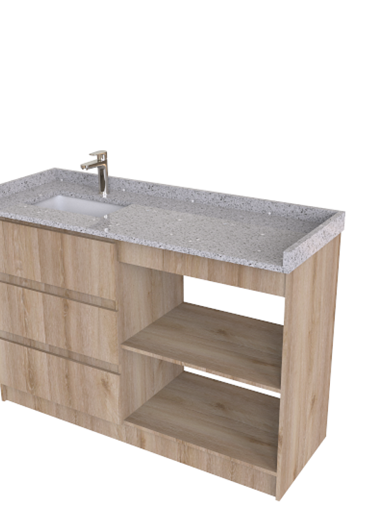 Mueble Vanitorio al piso simple de  1350 cm M3-1390- / cava 1