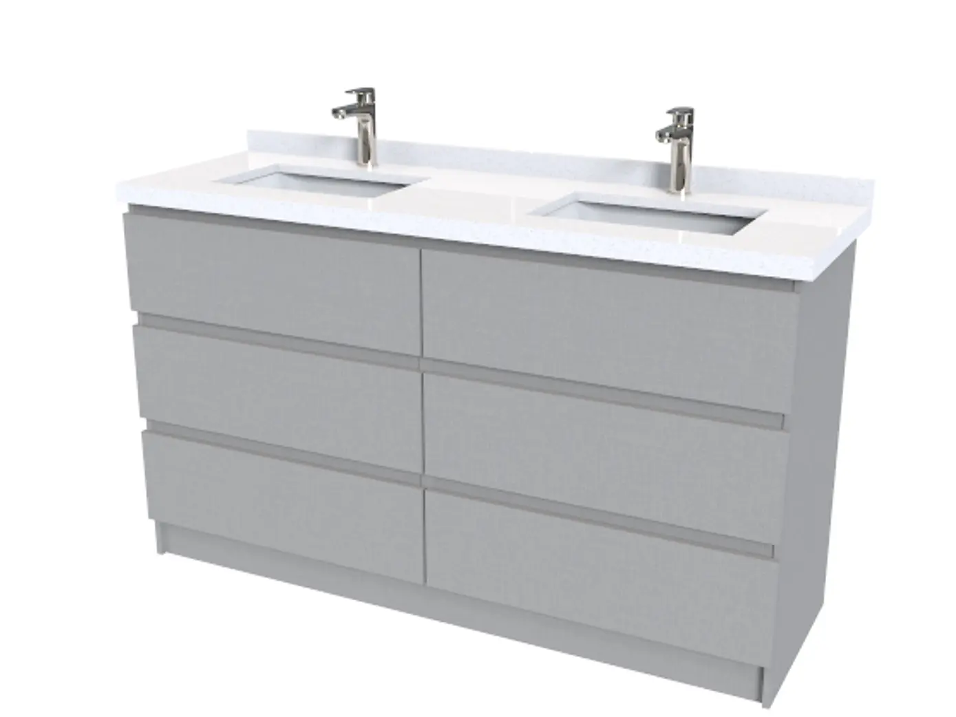 Mueble Vanitorio  doble con cubiertas  de cuarzo  M6-1538-DP / Notte 1